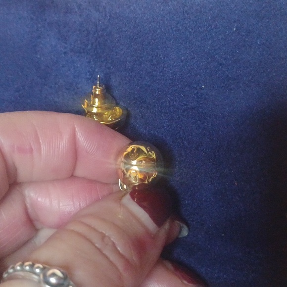 Tory Burch Gold Dome Earrings - Picture 4 of 5